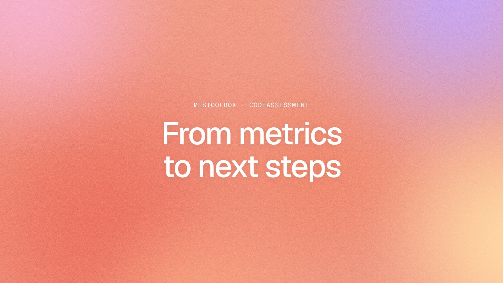 MLSToolbox CodeAssessment cover, from metrics to the findings workspace